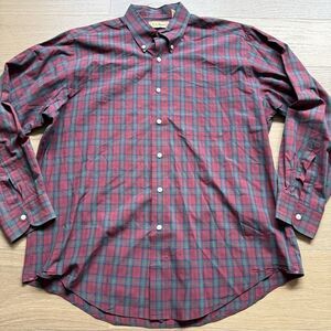 Vintge LL Bean Shirt Men Large Plaid Outdoor Long Sleeve Button Down 80s 90s
